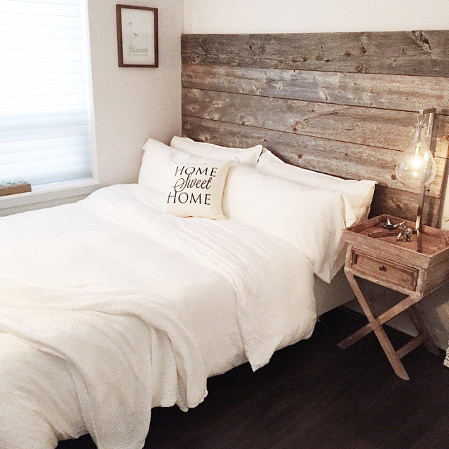 Reclaimed Wood Headboard Diy Installation Made From Real Barn Wood East Coast Rustic