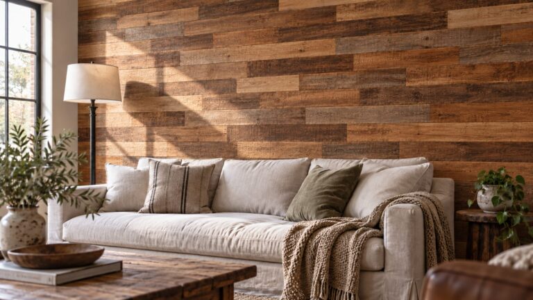 How to stagger wood planks on a wall